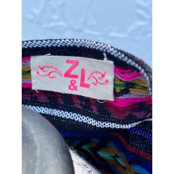 Z&L Womens Tassels Fringe Throw Poncho Shawl Scarf Large Blue Striped - Picture 8 of 10